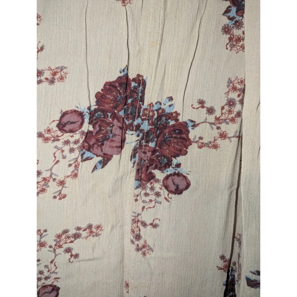 Free People Tree Swing Tunic Dress Small Washed Stone Floral‎ Combo Bohemian